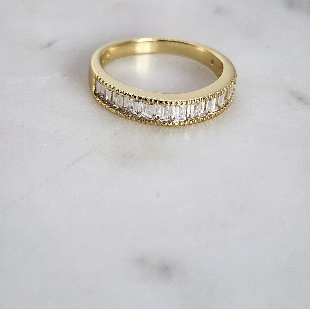 Gold Plated Band with Clear Stones - Picture 4 of 5